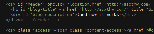 Sixth W, in HTML