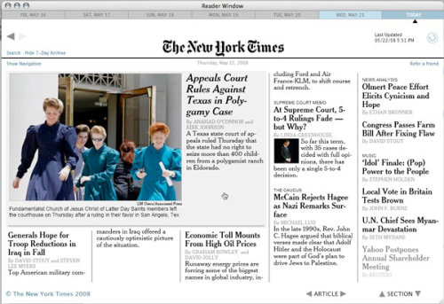 New York Times reader for Mac