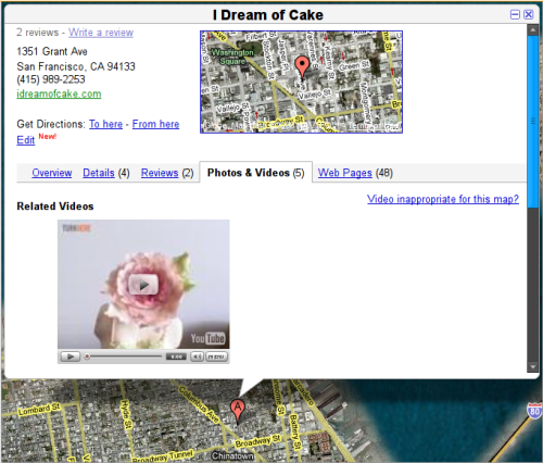 An Example of YouTube video on Google Maps.